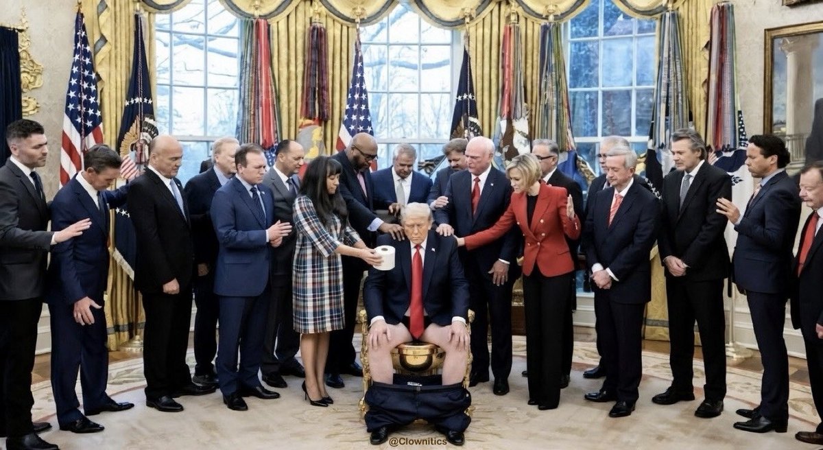 Clownitics's tweet photo. @WhiteHouse @anonycitizen38 This is one of the most disgusting things a government has ever tweeted. 

Get in the toilet. 🚽 💩 https://t.co/MVVVvHglOU