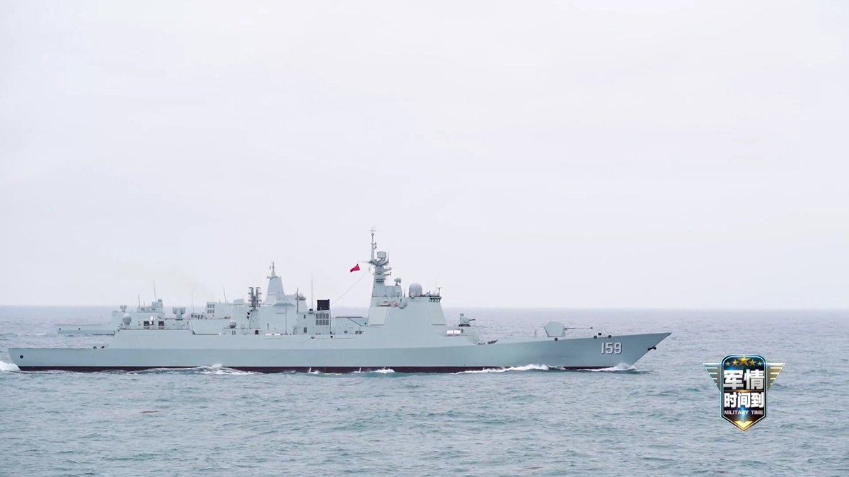 nuwangzi's tweet image. #PLAN 

Type-052D 'Shigatse' &amp;amp; Type-055 'Anqing' during a maritime drill