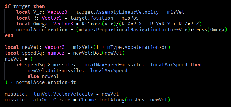 natachiyense's tweet photo. @sleitnick Reminds me of when i made pronav homing missiles which uses vector algebra to lead on targets

https://t.co/L0XyJrgV5a https://t.co/Gb8lSg1vog