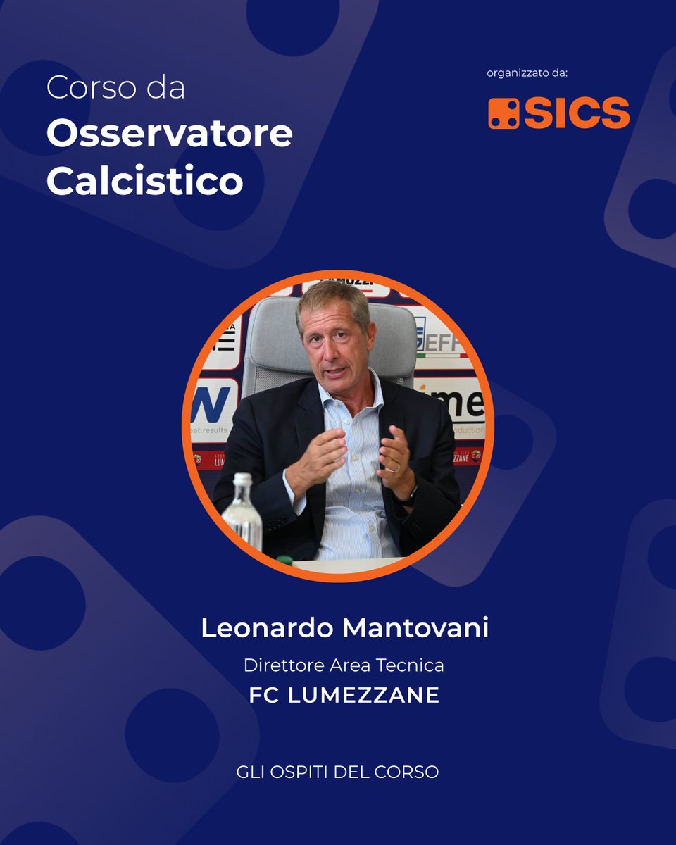 sicssport's tweet photo. 🎙️ Continua la presentazione degli ospiti della Terza Edizione del Corso Osservatore Calcistico SICS.

Tra loro ci sarà anche Leonardo Mantovani, Direttore dell’Area Tecnica del FC Lumezzane.

#scouting #calcio #matchanalysis #footballanalysis #dati https://t.co/l8JOyp1HlI