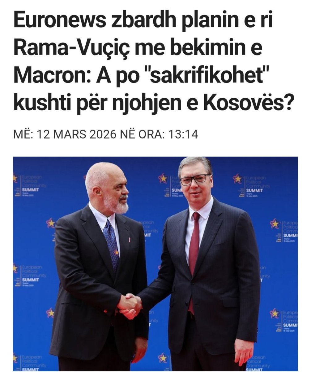 Ky eshte plani rezerve qe regjimi tradhtar socialist I ka propozuar nderkombetareve. 

Levizjet e fundit me Vjosa Osmanin dhe disa parti ne Kosove jane vektori I dyte qe synon destabilizimin e Kosoves - drejt qellimit te pare. 

Ata qe ia duan te miren Kosoves duhet te terhiqen