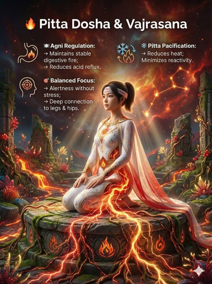 reena59972's tweet photo. Exploring the power of Pitta Dosha &amp; Vajrasana!🧘‍♀️ This combo helps maintain stable digestion 🔥, reduces acid reflux, and minimizes reactivity. Plus, it brings alert focus without stress! ✨ #Ayurveda #bams #indian https://t.co/O8ZsspcaUm