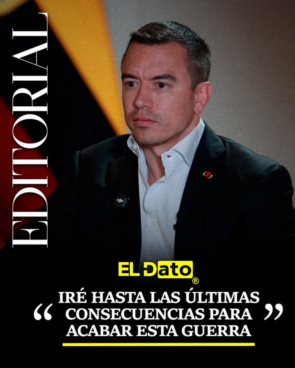 Para morirse de la risa: <a href="/DanielNoboaOk/">Daniel Noboa Azin</a>, presidente de Ecuador y al mismo tiempo el narcotraficante más poderoso de ese país, anuncia que va a acabar su propio negocio, pero nadie le cree.

Ecuador exporta al menos 70 por ciento de la cocaína que consume el mundo y esa droga sale