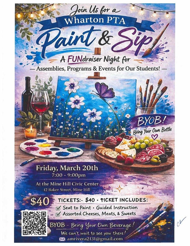 Don't forget to sign up for our PTA's Paint &amp; Sip event! Last day to buy tickets are this Friday. 
BYOB &amp; have some fun painting with friends!