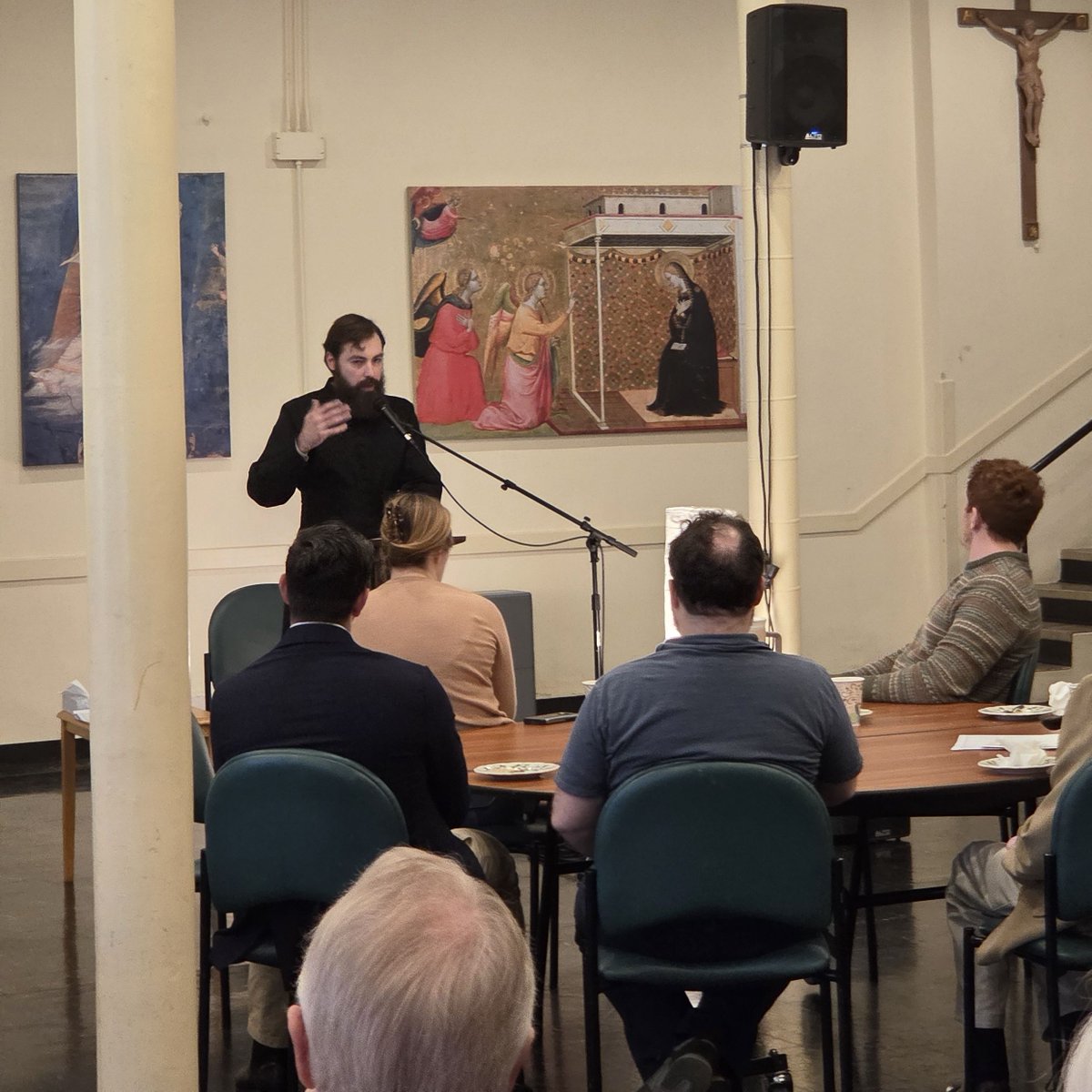 asa_dc's tweet photo. How does death touch you? What is the "Art of Dying?" And how does Christ's transformation of death affect how we live? After Mass on Sunday, we were blessed to gather in the undercroft to discuss these questions over coffee in the latest entry of our Adult Formation Series. https://t.co/dWKuoRzooG