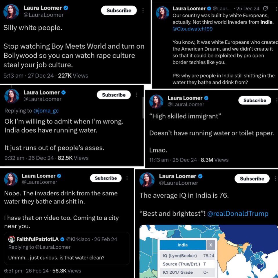 She deleted all of these posts about India. Vile woman.