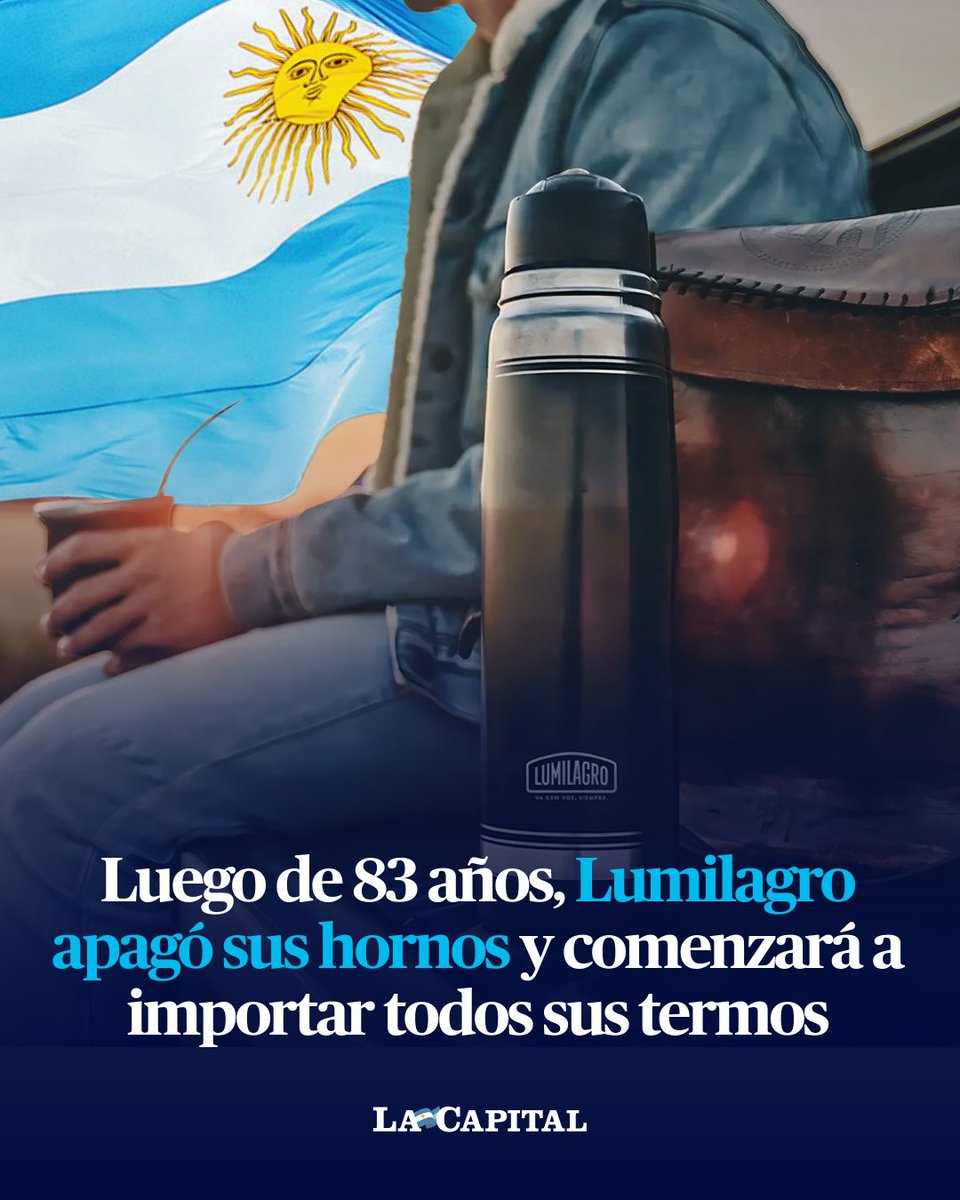 lacapital's tweet photo. 🔴🧉MADE IN CHINA, VIETNAM E INDIA

Lumilagro acaba de anunciar que apagará definitivamente sus hornos para convertirse meramente en una importadora de termos desde China, India y Vietnam. Puntualmente, apagaron las máquinas donde se hacían los termos de vidrio y comenzaron a importar las ampollas de vidrio desde la India y Vietnam y los de acero desde China.

🇦🇷 En su planta de Tortuguitas ahora se dedican a personalizar termos y botellas térmicas con serigrafías de cuadros de fútbol y con personajes de Disney y están analizando si las botellas térmicas las fabrican acá o las siguen importando de China también.
