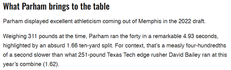 Michael_Nania's tweet photo. This is insane from #Jets' Dylan Parham 🤯 https://t.co/PaX71vgwWe