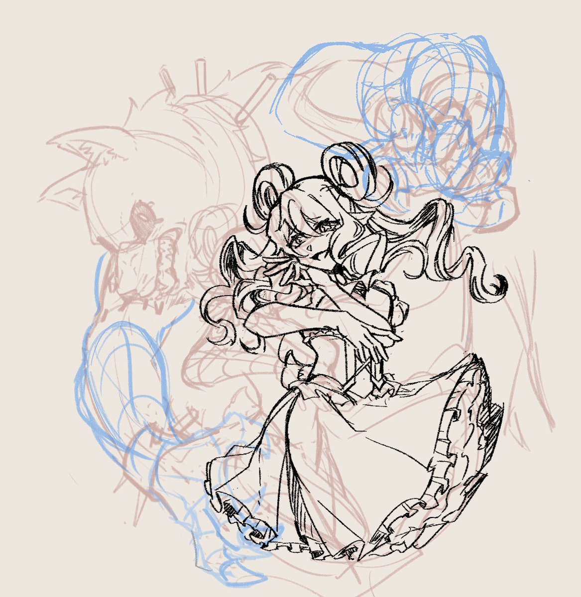 Struggling with the wolf  (⁠ ⁠；⁠∀⁠；⁠)