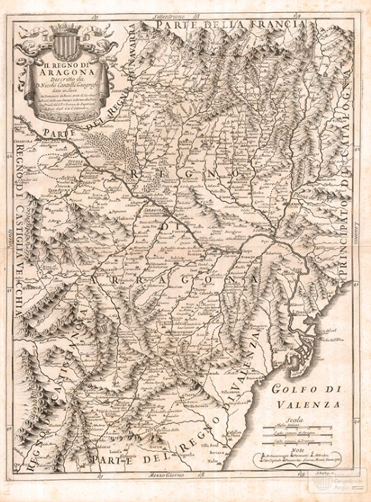 IGEAR_Aragon's tweet photo. 🗺️ El fondo cartográfico antiguo del #IGEAR conserva una colección de mapas originales que datan desde el siglo XVII hasta el primer tercio del siglo XX.

Incluye ediciones en varios idiomas y documentos de gran interés geográfico, como atlas e itinerarios.

🔎 Descúbrelos aquí:
https://t.co/vpD0fUQSFD
🗺️"Il regno di Aragona". Nicolò Cantelli (1696)