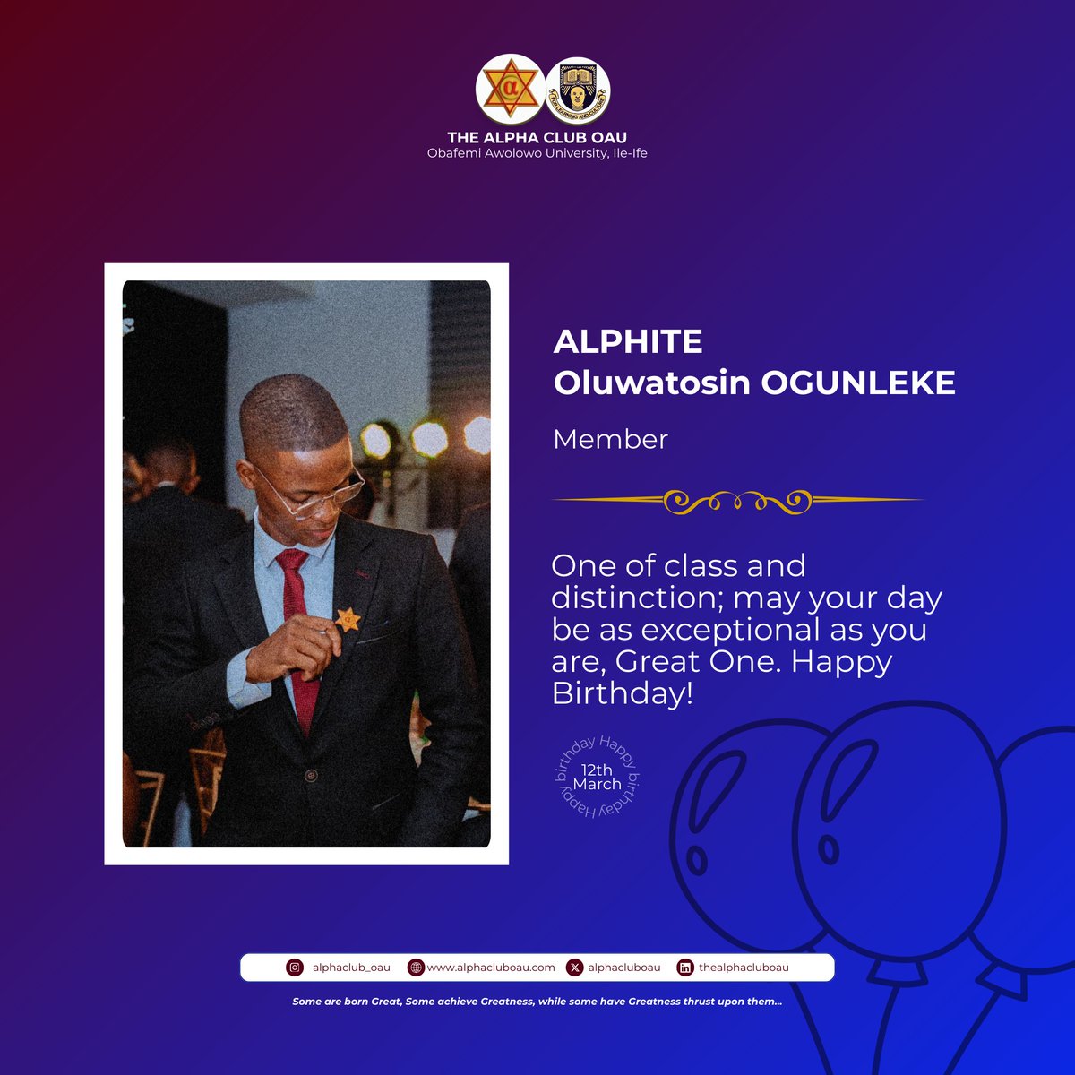 The Alpha Club, OAU tweet media