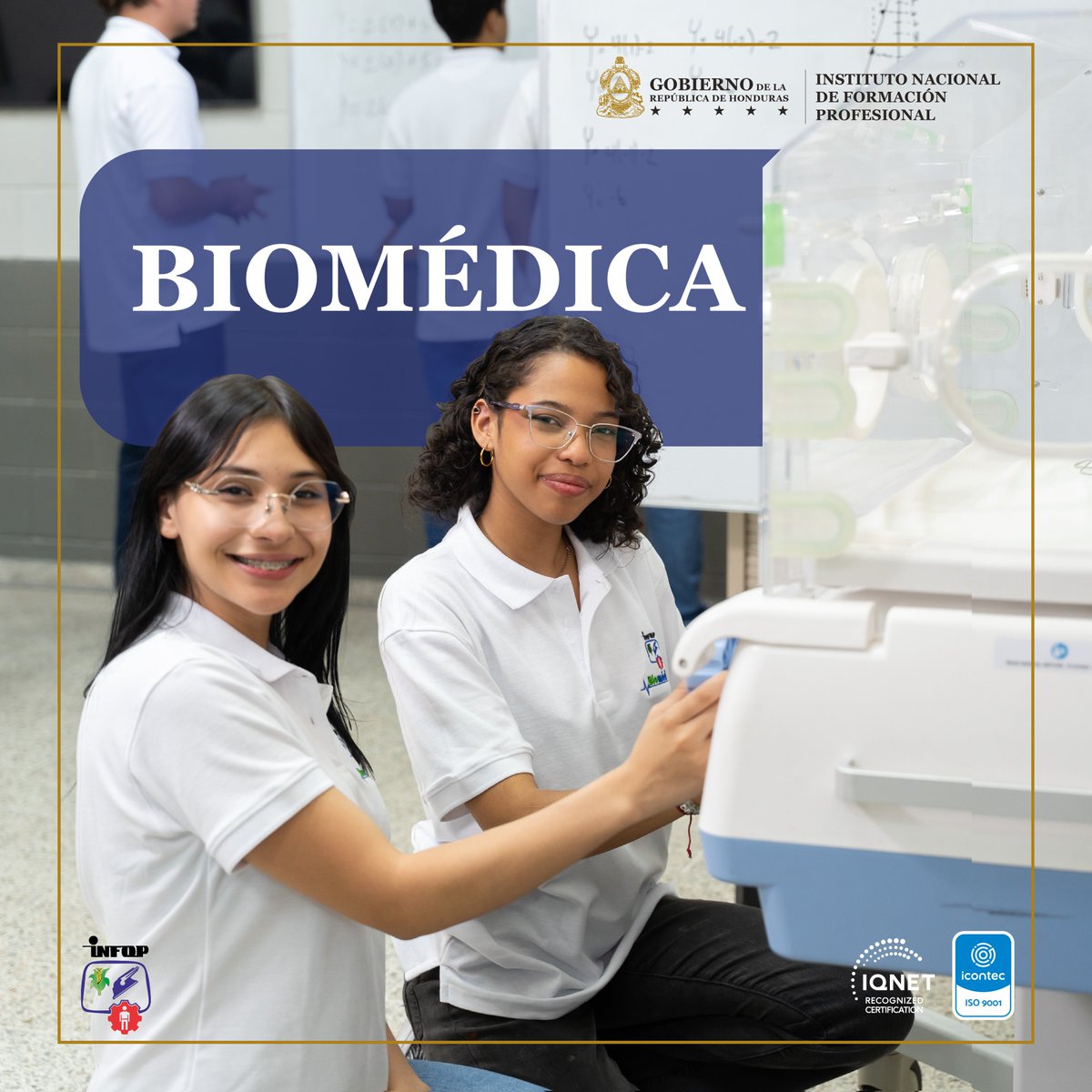 infopoficial's tweet photo. 🔵 ¡Estudia Biomédica totalmente GRATIS en INFOP Miraflores!

🔹Inicio de clases: 6 de abril de 2026
🔹Horario: Lunes a viernes, 7:00 a.m. – 3:00 p.m.
🔹Duración: 2 años y medio

INFOP – ¡Universidad profesional técnica de Honduras!

#INFOP #Biomédica #Hondurasvamosestarbien https://t.co/fj4LExWoOR