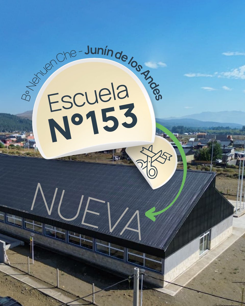 GobProvinciaNqn's tweet photo. 🎉 Después de 20 años de espera, Junín de los Andes tiene una nueva escuela. Inauguramos la Escuela Primaria 153, un edificio de casi 2.000 m2 que recibirá a 360 estudiantes. https://t.co/oE3AsoNz3C