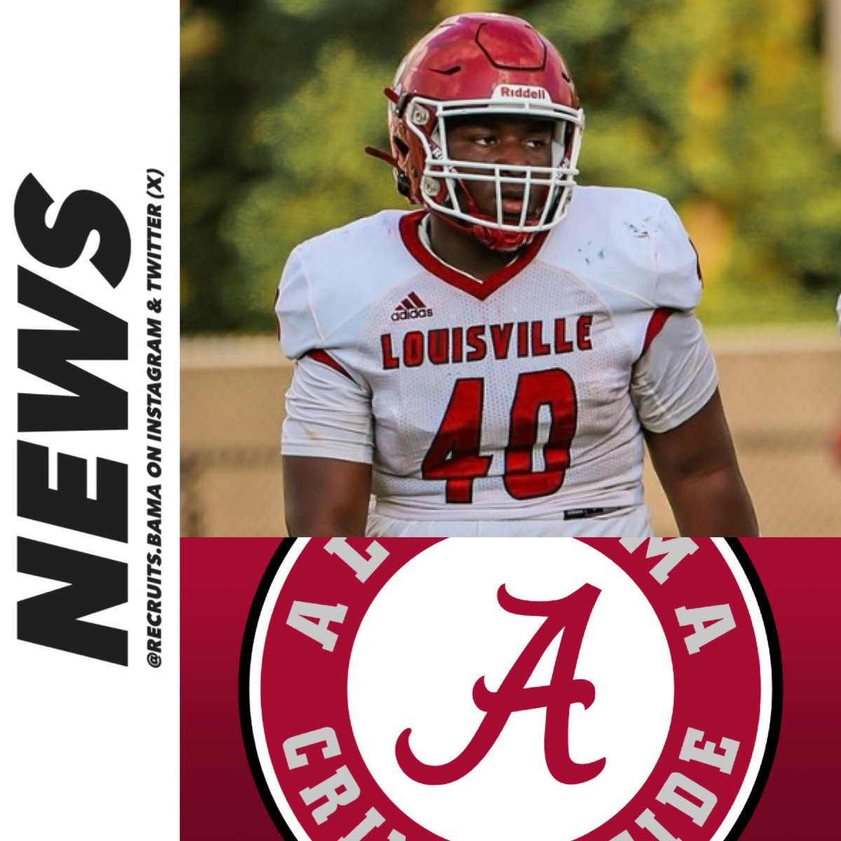 RecruitsBama's tweet photo. 𝗡𝗘𝗪𝗦: 2027 4 ⭐️ DL Mitchell Turner is visiting Alabama today, per @AndrewJBone 

The No. 3 DL in the nation included the Crimson Tide in his Top-8 schools last week

Turner will take Official Visits to Alabama (May 29), Ole Miss (June 5), and Texas (June 12) https://t.co/eKvmniTdey
