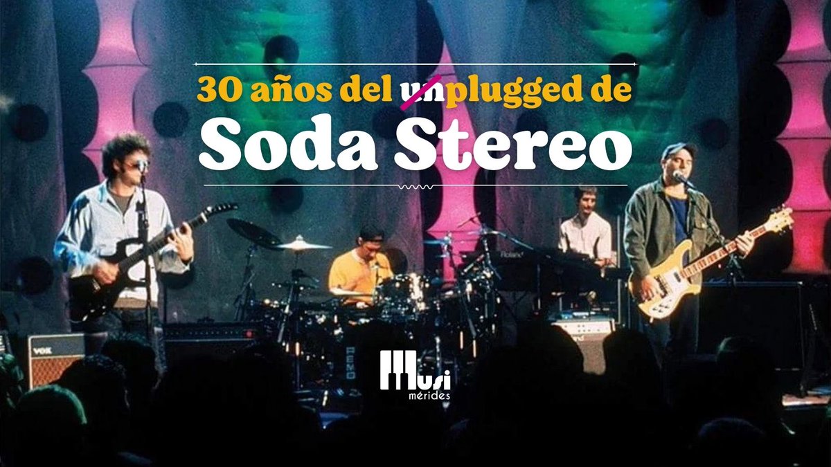 musimerides's tweet photo. 🎸 30 años del unplugged de Soda Stereo

El 12 de marzo de 1996 Soda Stereo grabó su presentación para MTV Unplugged y será publicado posteriormente como «Comfort y Música para Volar», uno de los episodios más recordados del formato en el rock en español. https://t.co/0DhilvlfYZ