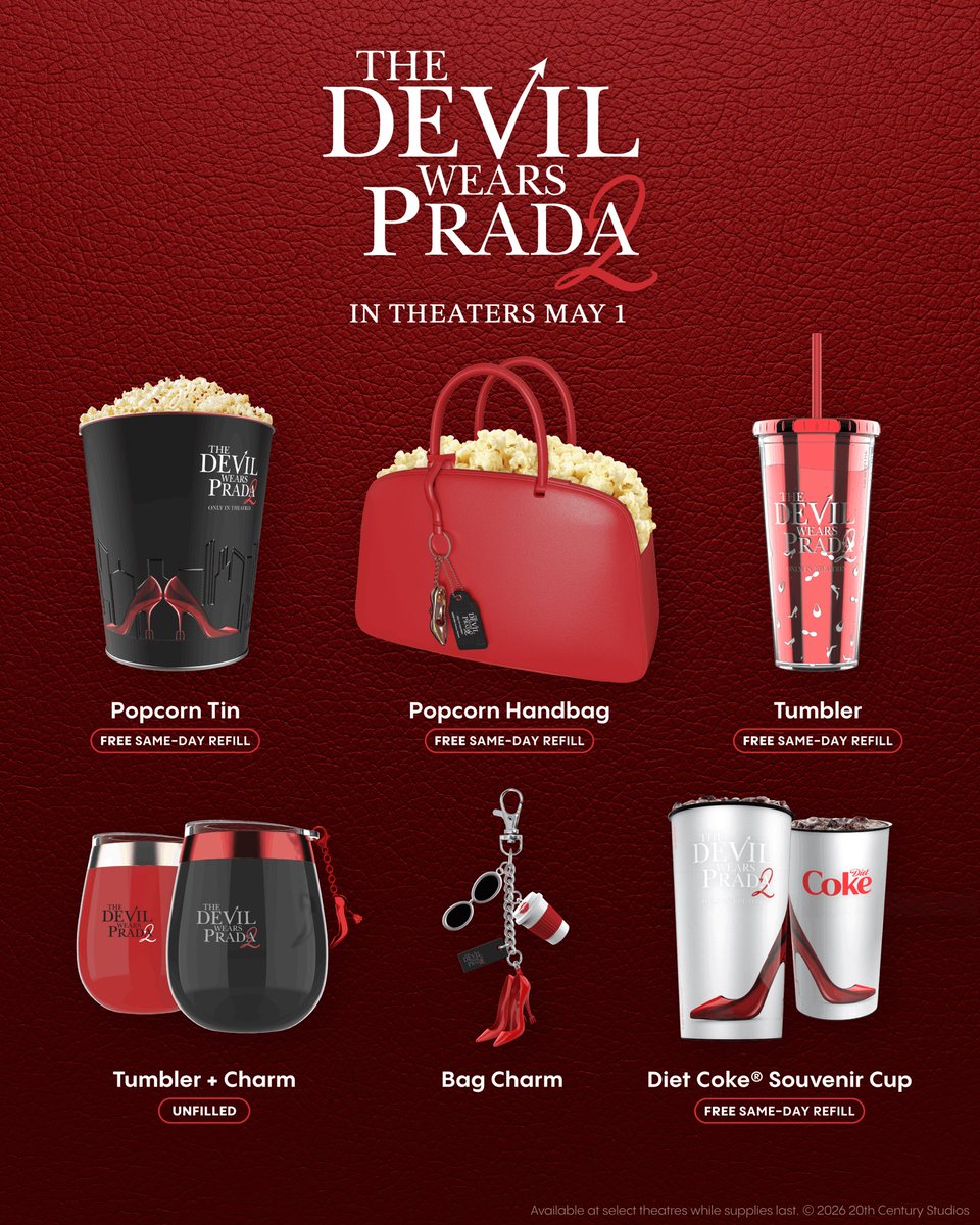 FunkoPOPsNews's tweet image. Cinemark gives us a first look at their The Devil Wears Prada 2 Popcorn Buckets, Cups and more!

#Cinemark #Popcorn #TheDevilWearsPrada #FunkoPOPNews