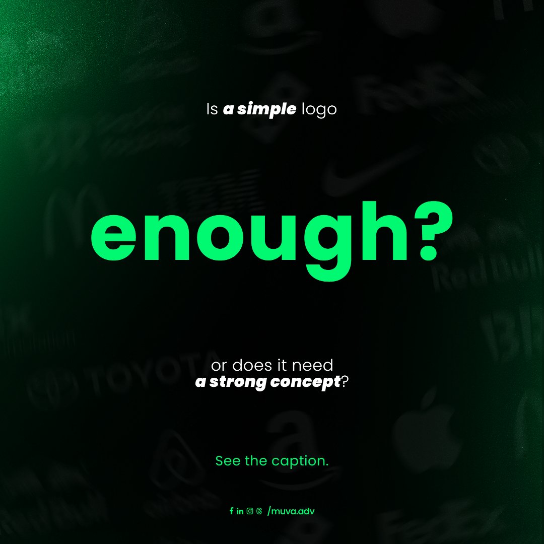 muvaadv's tweet photo. This question is completely normal.
And most people get stuck on it.
The answer?
They’re not opposites.
A logo has to be simple so it’s easy to remember.
But it also needs an idea behind it so it can last
Without an idea, it’s just a nice shape &amp; easy to forget

#MUVA #logodesign https://t.co/rOC4dQBSl6