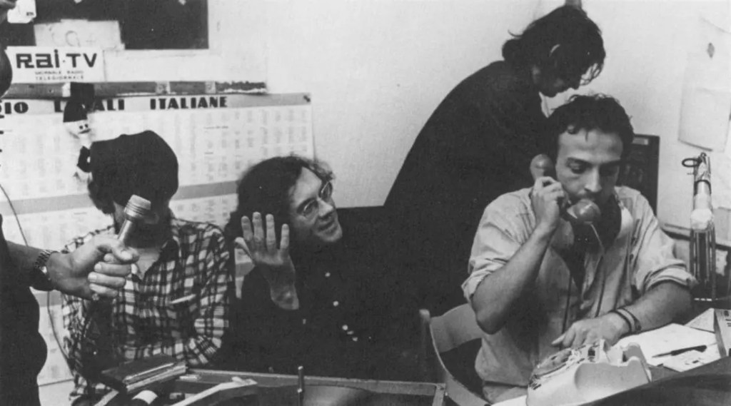 wrkclasshistory's tweet photo. #OtD 12 Mar 1977 authorities shut down Radio Alice, a radical pirate radio station in Bologna, during a rebellion in response to the police murder of Francesco Lorusso. The station had been an essential hub for workers, students, feminists &amp; gay groups https://t.co/iyQFTmujGx https://t.co/FRbhu5wRQm