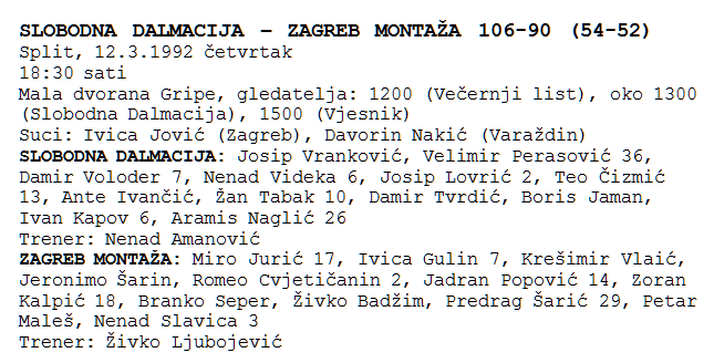2025/26 je jubilarna 35 sezona hrvatske lige. Povijesna prva utakmica odigrana je na današnji dan prije 34 godine. Šibenski klub se ugasio 2010. Današnja Šibenka ima iste dresove i grb ugaslog kluba, ali to je novi klub i ne pada mi na pamet po talijanskom modelu spajati to.