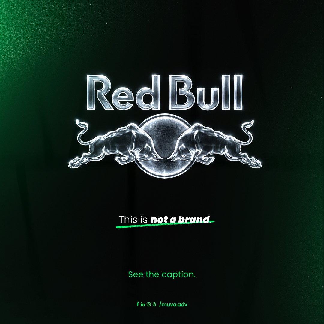 muvaadv's tweet photo. Red Bull isn’t just two bulls &amp; a circle. That’s the logo.
The brand is the feeling of energy, risk, &amp; pushing beyond limits.
It’s skydives from space, extreme sports, &amp; a mindset that lives far beyond the can.
A logo is what you see. A brand is what you feel.

#MUVA #Branding https://t.co/g1GwDD3Vi8