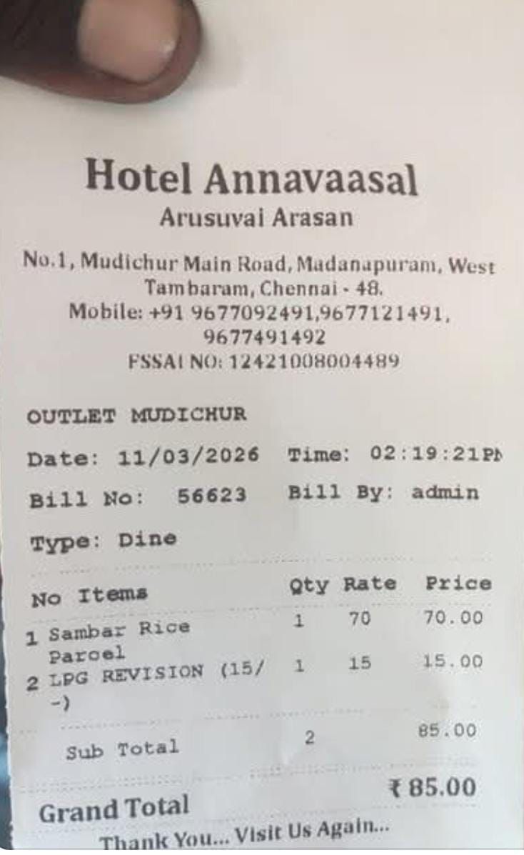 dlodha2347's tweet photo. Hotels have started charging for LPG in Bills, If this is True action needs to be taken.
@mkstalin @PMOIndia @narendramodi @HardeepSPuri @RahulGandhi 
#LPG https://t.co/dPu1JHg8Xs