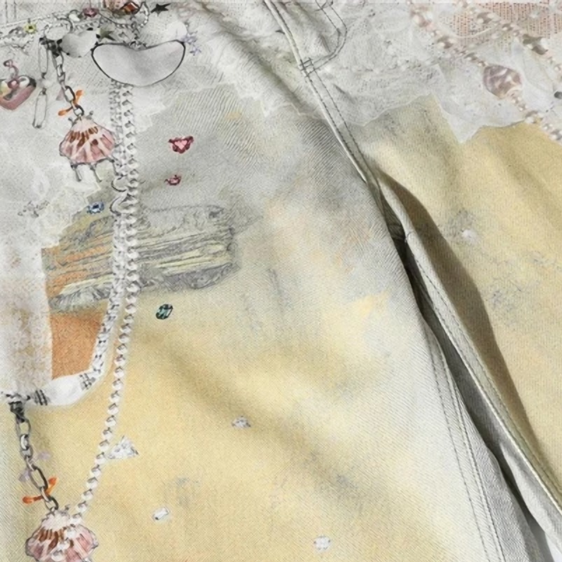 cloutcollection's tweet photo. 'Mirage' Custom Print Denim Jeans
