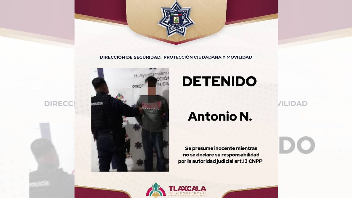 Elementos de Seguridad Pública de la Capital Detienen a Presunto Acosador que Alteraba el Orden en Acuitlapilco
monitorxpress.com/noticias/tlaxc…