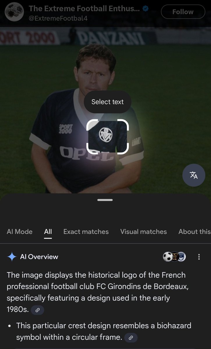 Smith93Robert's tweet photo. @JohnHall1985 @ExtremeFootbal4 Circle to search says you're correct! https://t.co/GgEKIw0cbo