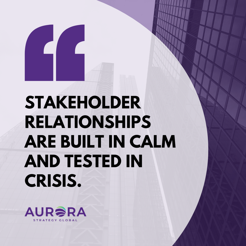 Aurora_Strategy's tweet image. The organizations that maintain stakeholder support during difficult times are those that invested in relationships long before challenges emerged. 

#StakeholderRelations #CrisisResilience #RelationshipBuilding