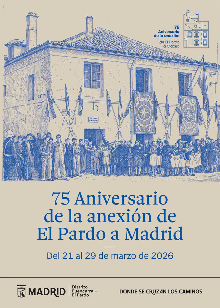 JMDFuencarral's tweet photo. 🤝 El sábado 21 de marzo celebraremos los 75 años de anexión a Madrid

✨ Visitas guiadas, mesas redondas, exposiciones y un torneo de fútbol 7

✅ El concejal de #FuencarralElPardo @Mtnezparamo inaugurará el programa de actos conmemorativos

👉 
 https://t.co/8bKZ8nuzNW https://t.co/2vjwYIR1mT