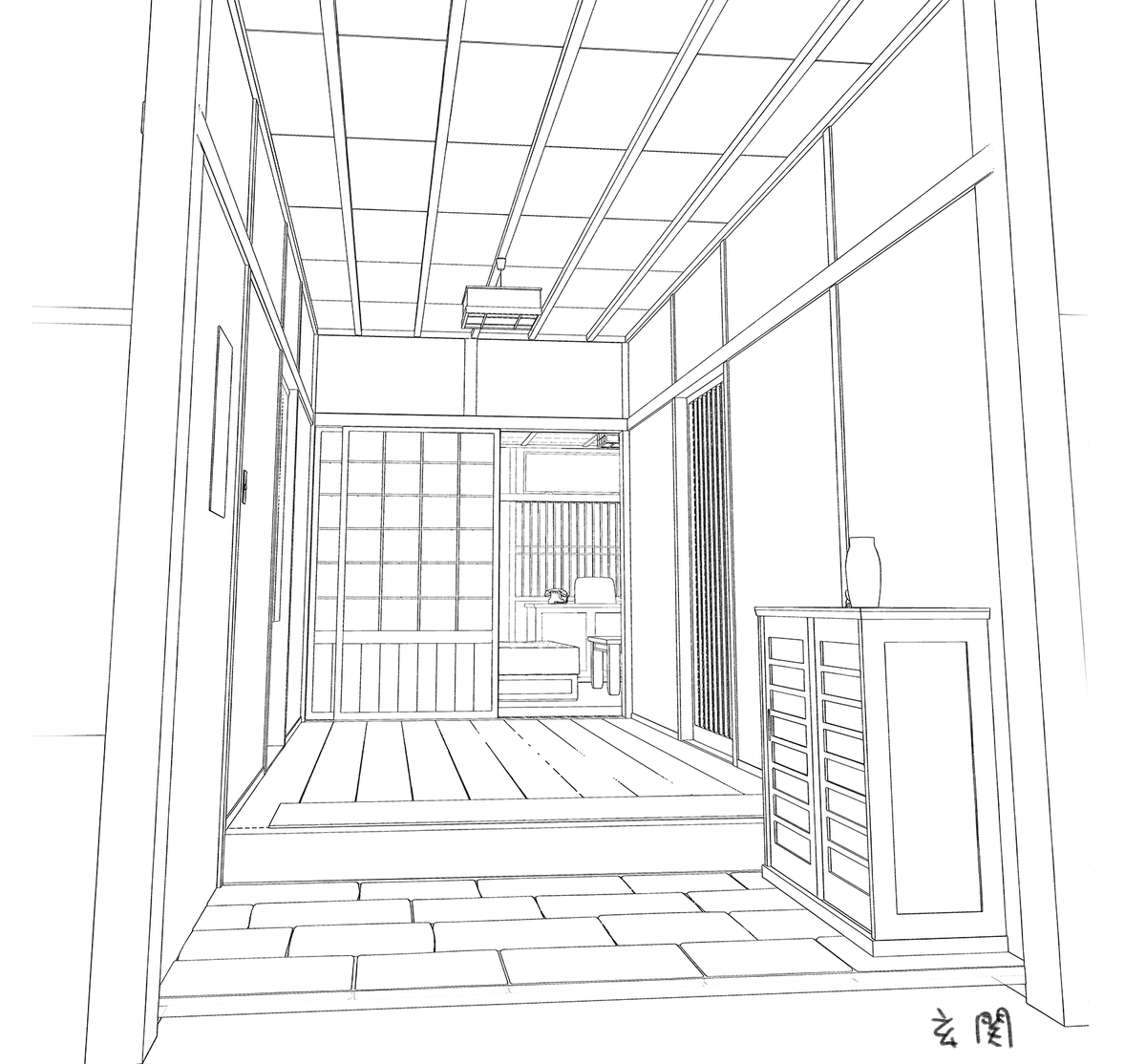 線画抽出だけだとこんなかんじ。キッチンとか風呂はまだない。銀魂で本出してるフォロワーさんで使ってみたいよ～て人は声かけてもらえたらあげます。ただまじで作画補助ってかんじの想定なのですげーざっくりしたモデルです。(サイズは一応あってると思う) 
