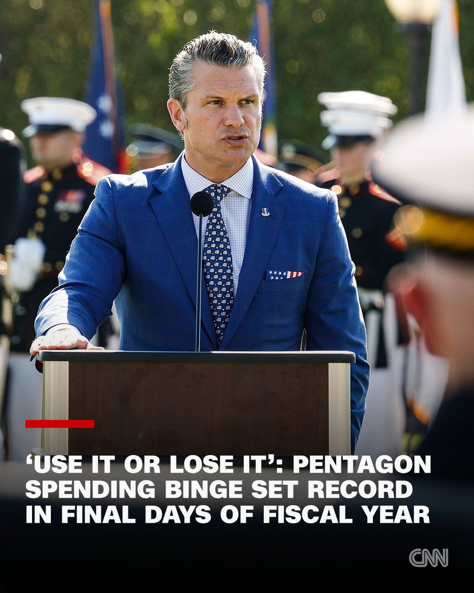 No federal agency has ever spent so much on grants and contracts in a single month as the Pentagon’s $93.4 billion in September 2025, according to new analysis published by government watchdog  Open the Books. cnn.it/4s44xSP
