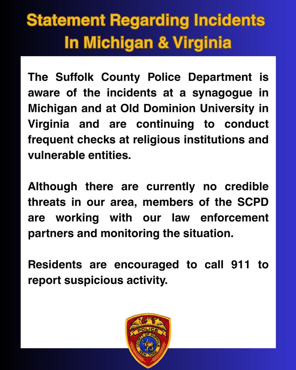 Suffolk County Police Department tweet media