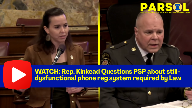 PA passed a law in 2018 requiring @PaStatePolice to implement a telephonic registration system. <a href="/RepKinkead/">Rep. Emily Kinkead</a> asked the Acting Commissioner why it still isn't working. Watch his answer. 🔗parsol.org/psp-eight-years 
We wish we were surprised.