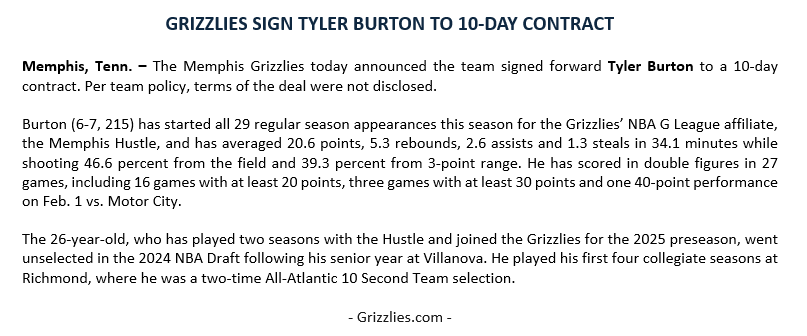 Grizzlies PR tweet media