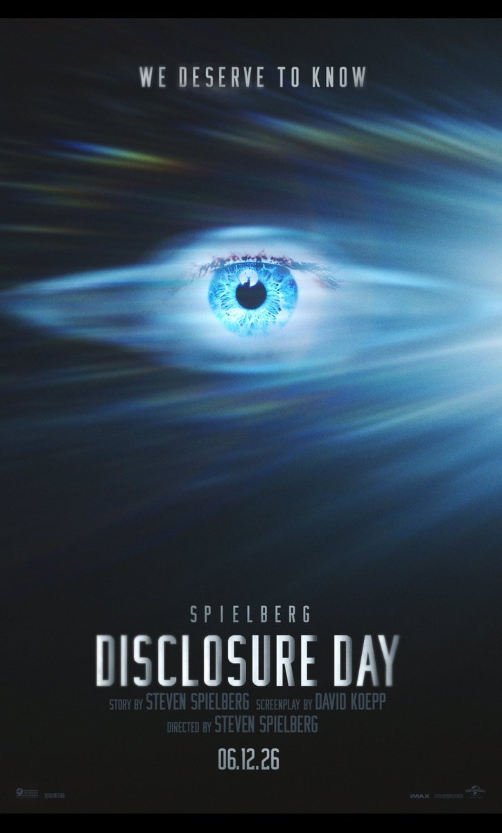 Ecco il primo poster del nuovo film diretto e scritto da Steven Spielberg "Disclosure Day"