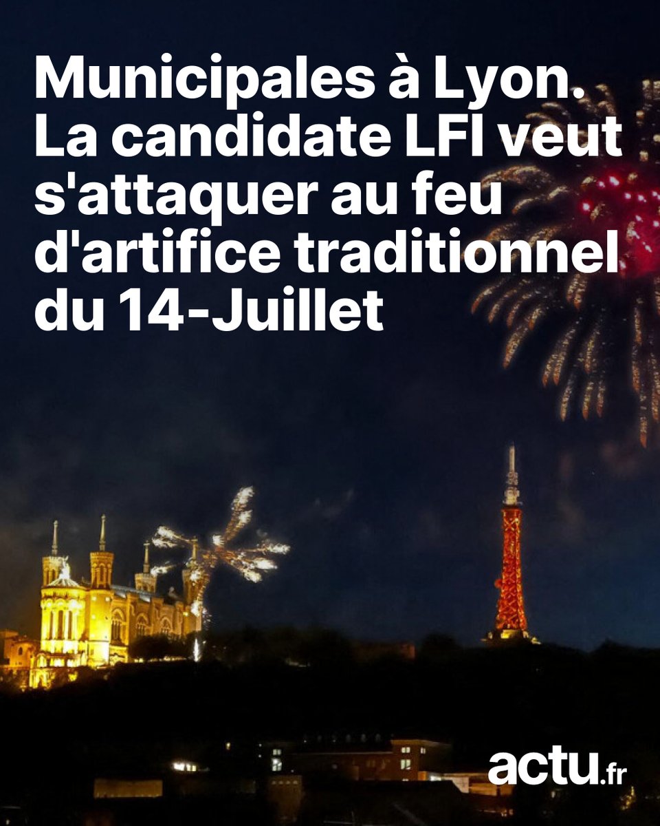 actufr_lyon's tweet photo. Municipales 2026 à Lyon. La candidate LFI aux municipales, Anaïs Belouassa-Cherifi, promet d’interdire les feux d’artifice traditionnels, dont celui du 14 juillet, pour protéger les animaux.
➡️ https://t.co/Q19w7auS3T https://t.co/FhC5w1f5LU