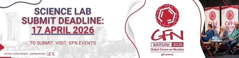 GFNicotine's tweet image. GFN #ScienceLab returns at #GFN26 and the hugely popular opportunity to present your tobacco harm reduction related research with the GFN audience has limited slots. Submit your 5-minute videos now! gfn.events/en/films/submi…