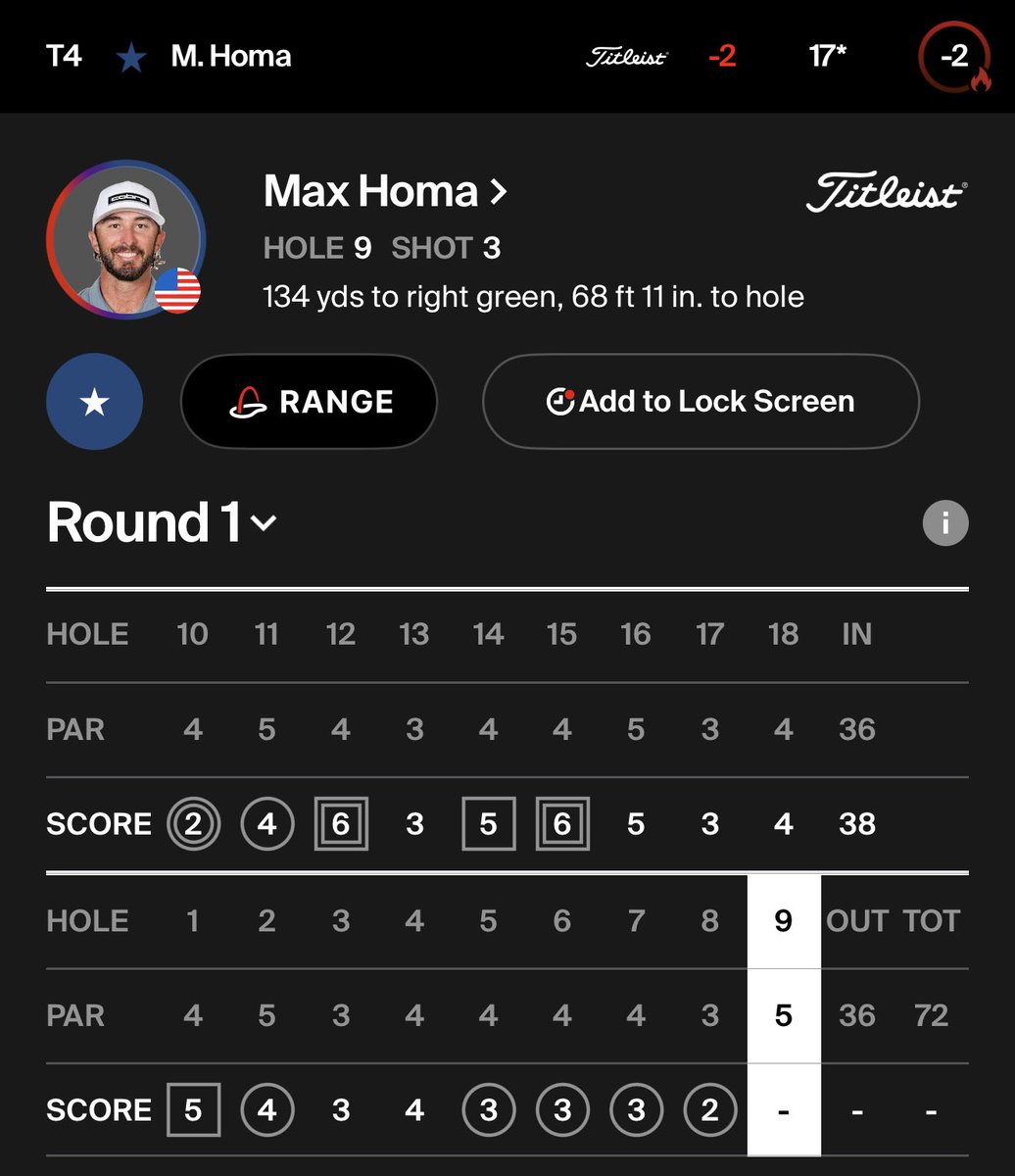 TronCarterNLU's tweet photo. Electric round from Homa. He’s unlocked the flame. Birdies on 5/6/7/8 in the thick of the wind is strong work. https://t.co/jOBaYkEsK9