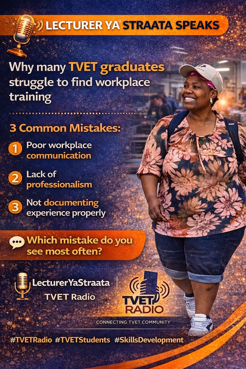 TVET workplace training advice by LecturerYaStraata! Follow, comment and share. #lectureryastraata  #tvet <a href="/HigherEduGovZA/">HigherEducationZA</a> #colleges