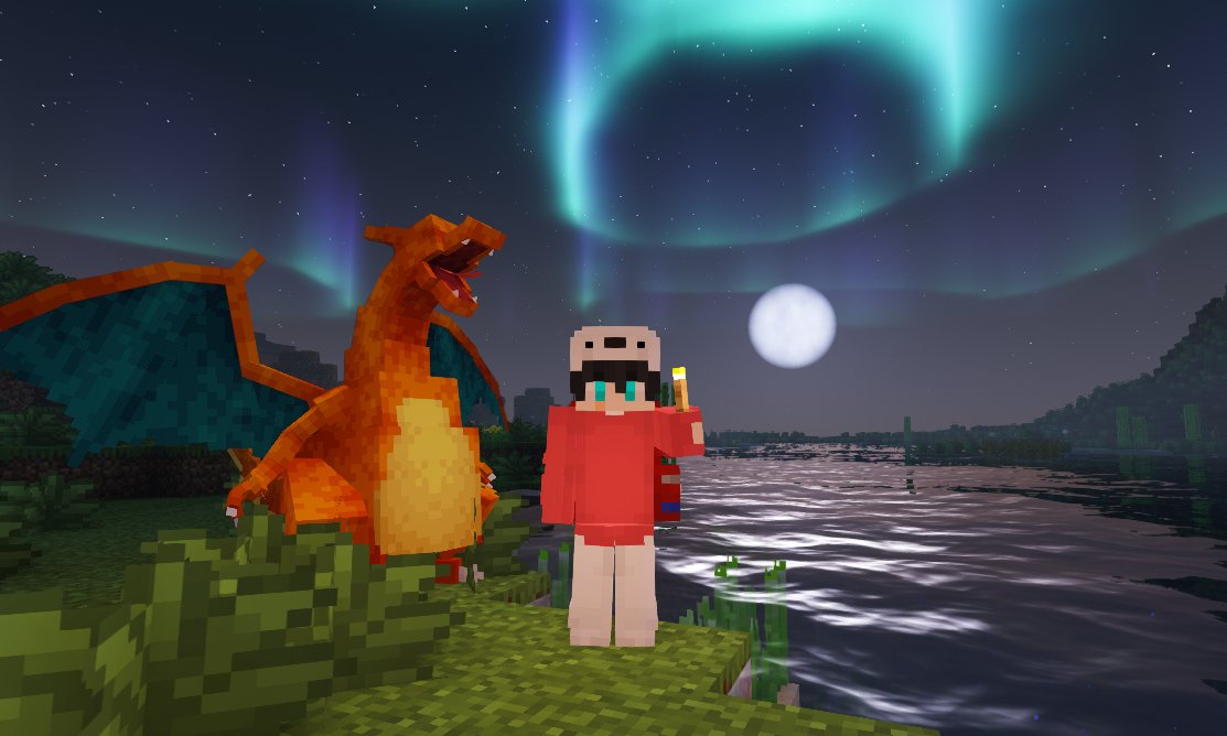 shikarooflife's tweet photo. あまりにもかっこよすぎる！！！
相棒：リザードン
#minecraft #pokemonMOD https://t.co/7QJmOkPGhN