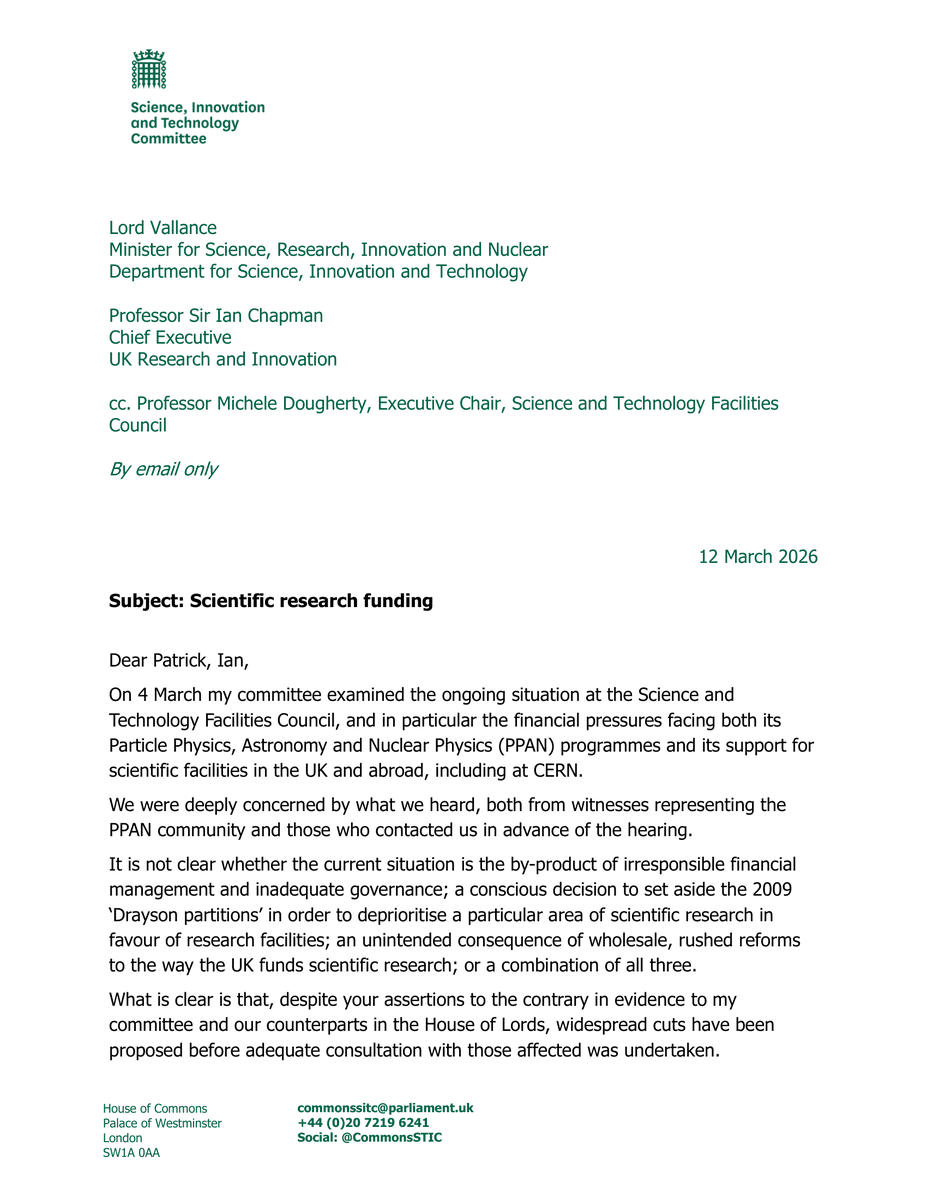 Science, Innovation and Technology Committee tweet media