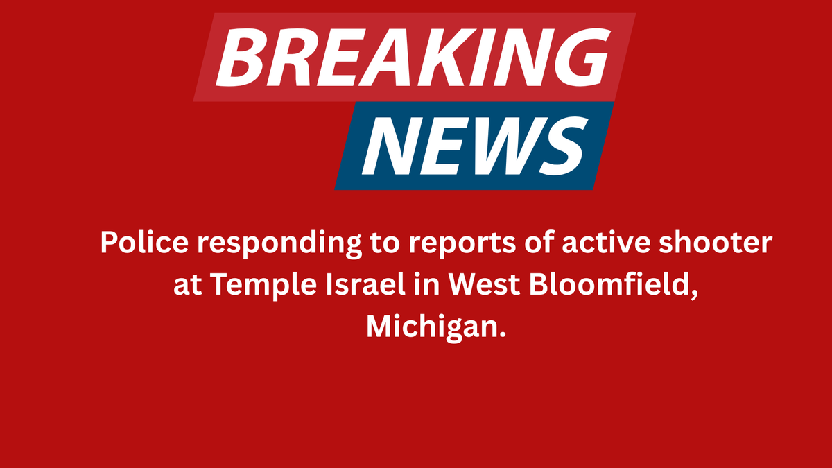 DaveBondyTV's tweet photo. BREAKING NEWS: Police responding to reports of active shooter at Temple Israel in West Bloomfield, Michigan https://t.co/Q6GVVFrjJb