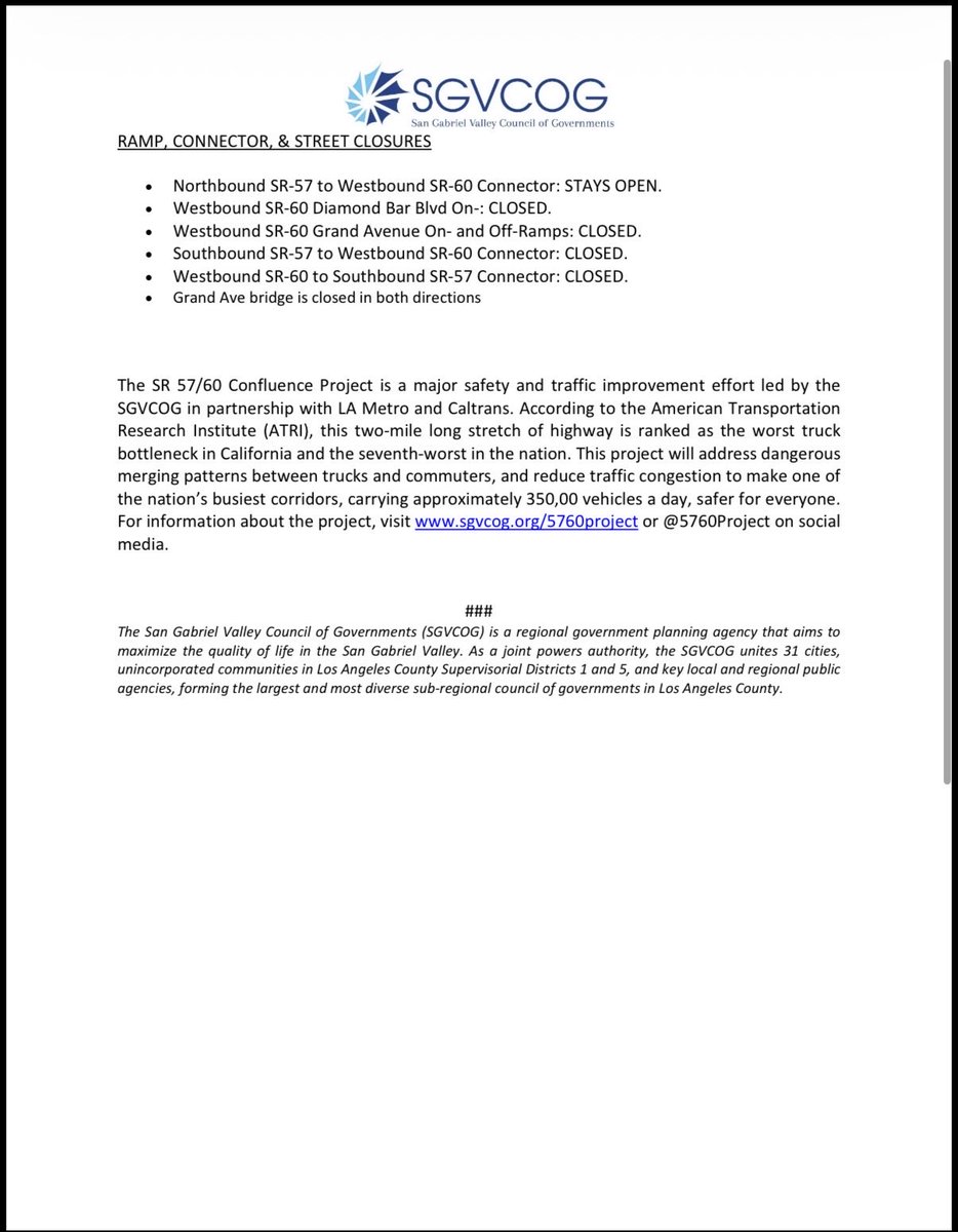 SR 57/60 Confluence Chokepoint Relief Project tweet media