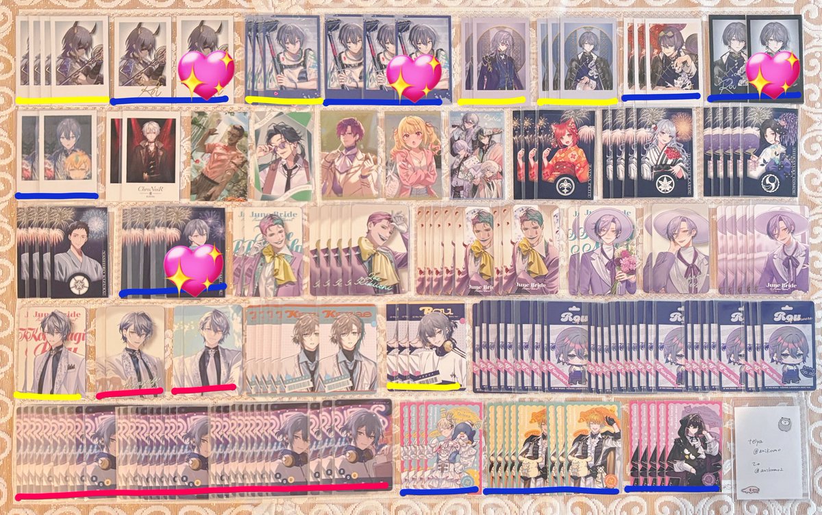 ch05trade's tweet photo. @auikomo 初めましてこんばんは。検索から失礼いたします。
お借りした写真の💖4種・各１+指定の抱き合わせの計8点でお譲りいただくことは可能でしょうか？
お支払い方法はどちらでも可能、事前振り込み可能です。
ご検討のほど何卒よろしくお願いいたします。💙 https://t.co/9ACG5sqc89