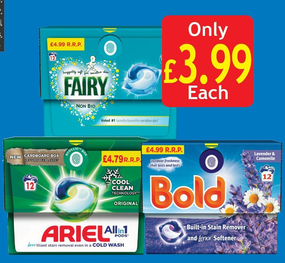 coopkilbowie's tweet image. Cleaning deal alert!

Ariel / Bold / Fairy Pods
🧺 12 Pack

ONLY £3.99
(Price Marked £4.79 / £4.99)

Don’t miss this saving!

#LaundryDay #CleaningDeals #HomeEssentials