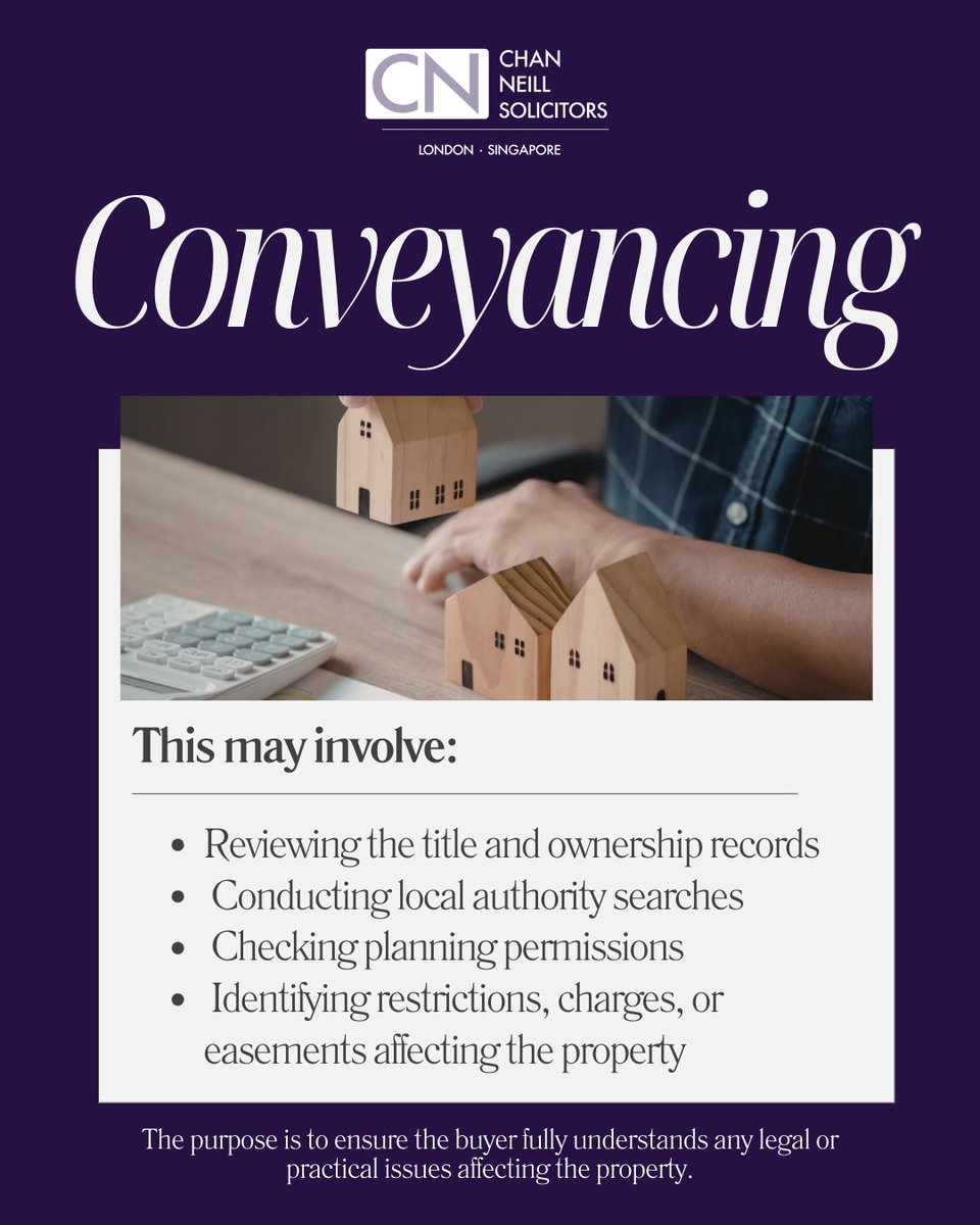 ChanSolicitors's tweet photo. Legal terminology is often used across different areas of law, but the context can change depending on the type of transaction.

“Due diligence” is a good example. While the principle remains the same, the checks involved in corporate transactions and property transactions can be quite different.
In corporate matters, due diligence focuses on reviewing a business’s financial, legal, and operational position before an investment or acquisition.

In conveyancing, it involves investigating the legal status of a property, including title, searches, and any restrictions that may affect the buyer.

Understanding these processes is essential for making informed decisions in both business and property transactions.

To learn more about our services, please visit:
Commercial & Corporate: 
https://t.co/VIBLgkjBWS

Residential Conveyancing:
https://t.co/Eya34cLXYz

#CorporateLaw #Conveyancing #DueDiligence #UKLaw #PropertyLaw #BusinessLaw #ChanNeillSolicitors