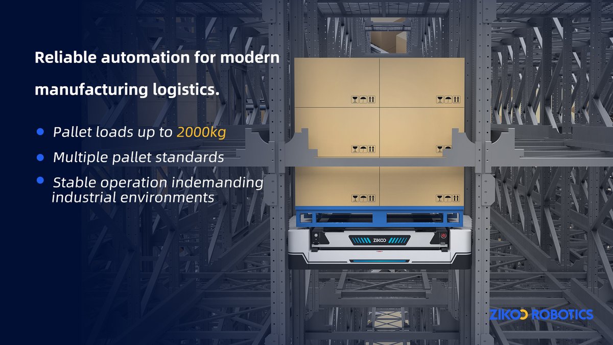 Zikoo_Robotics's tweet photo. Built for heavy industrial applications.
✔ Up to 2000kg pallet load
✔ Reliable warehouse automation
Discover more:  https://t.co/yTJukSO151
#IndustrialAutomation https://t.co/UNJelpnTOx