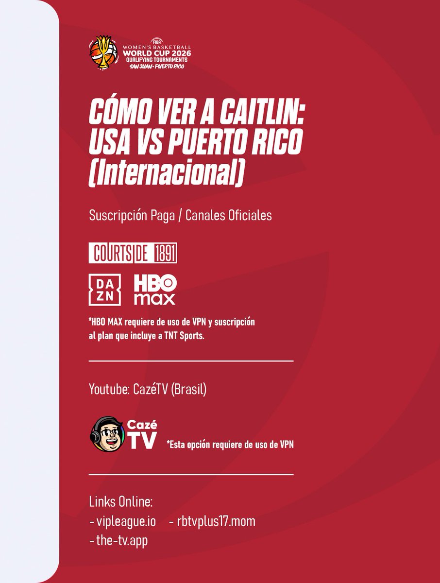 ¡Hoy juega Caitlin! 

🏀 Torneo Clasificatorio FIBA 2026
🆚 Puerto Rico 
⏰ 21:00 HS (Hora Argentina)
📺 Links para ver en el hilo