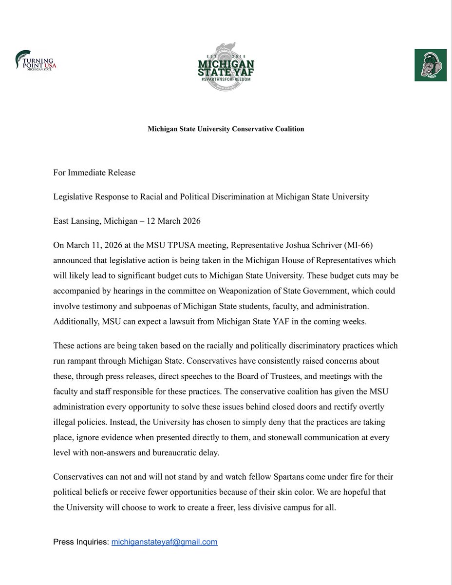 Michigan State YAF tweet media